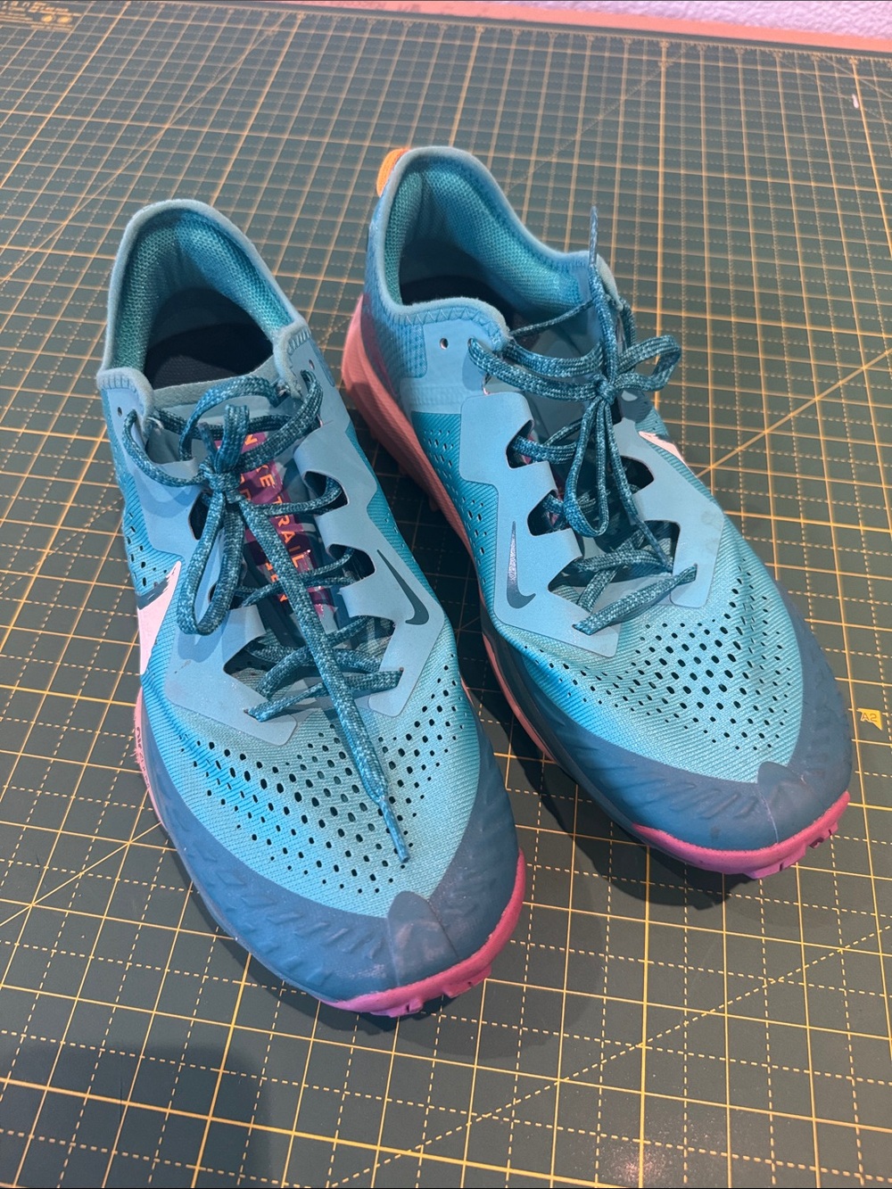 Nike Women's Teal Blue and purple  Athletic Running Shoes. Worn once.